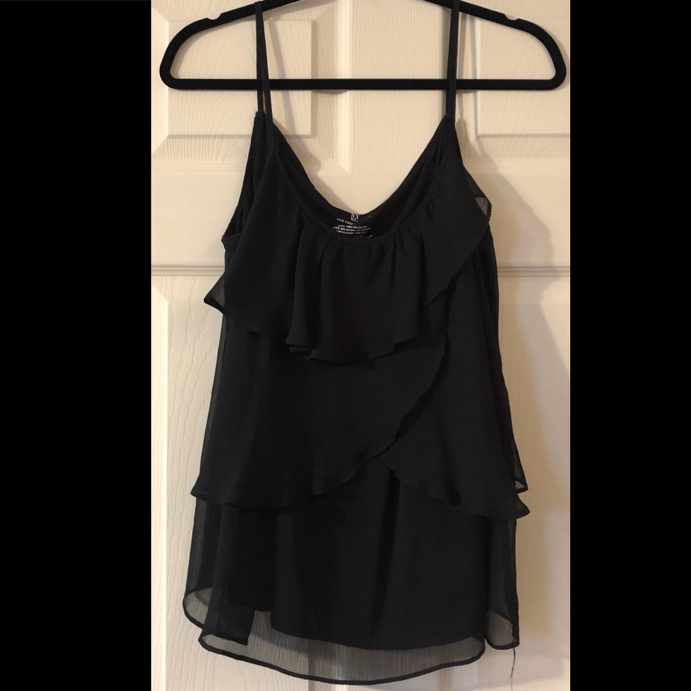 Black Ruffle Tank